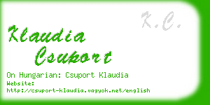 klaudia csuport business card